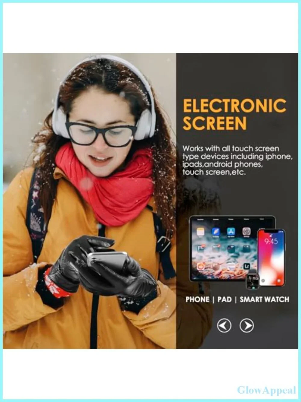 Genuine Leather Gloves Women Warm Cashmere Lined Touchscreen Texting